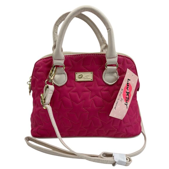 Betsey Johnson - LUV Mini Dome in Fuchsia & White - NWT - Picture 1 of 8
